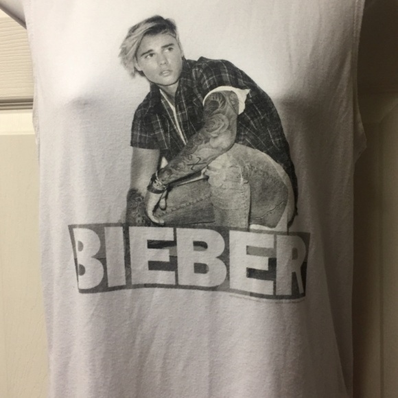 Justin Bieber large tank‎ top sleeveless - Picture 2 of 3